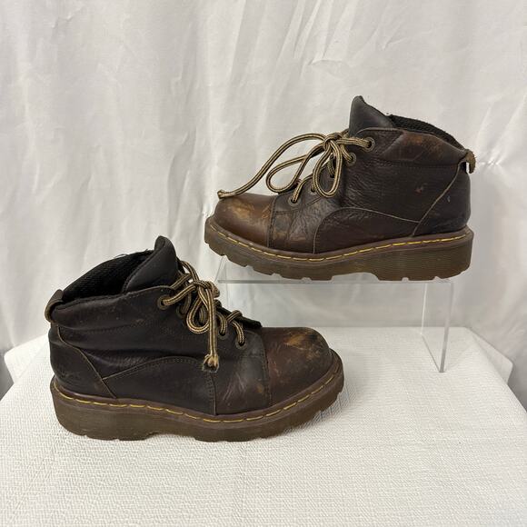 Dr Martens Boots Vintage Womens Size 6 US Made in England 4 UK Brown Y2K Grunge - Picture 12 of 15